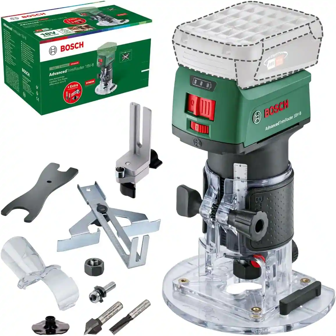 Fresadora Bosch AdvancedTrimRouter 18V-8